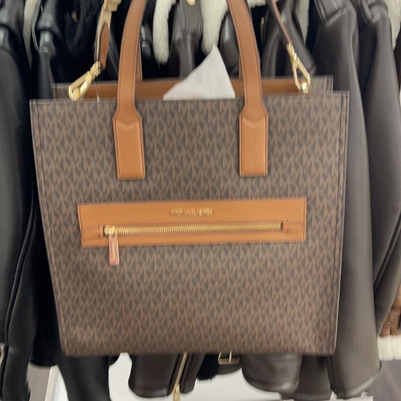 MICHAEL KORS KENLY LARGE NS GRAPHIC LOGO TOTE SATCHEL SHOULDER BAGMK SIGNATURE - Picture 7 of 16